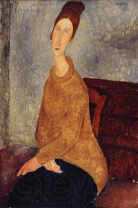 Amedeo Modigliani Jeanne Hebuterne with Yellow Sweater Spain oil painting art
